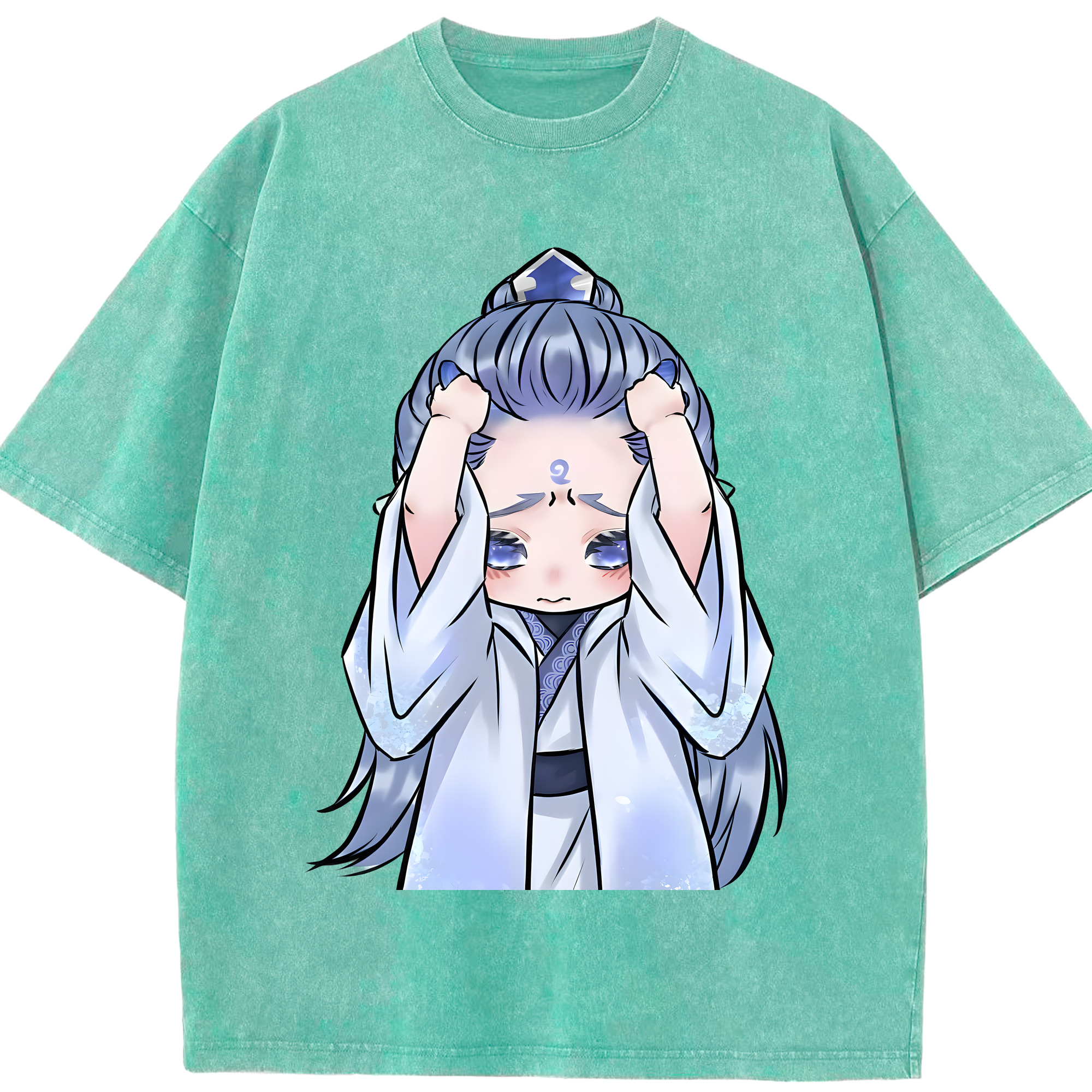 （画像用） Ne Zha 2 ナタ 魔童の大暴れ 綿100% ヴィンテージ風 半袖Tシャツ（フロントプリント）
